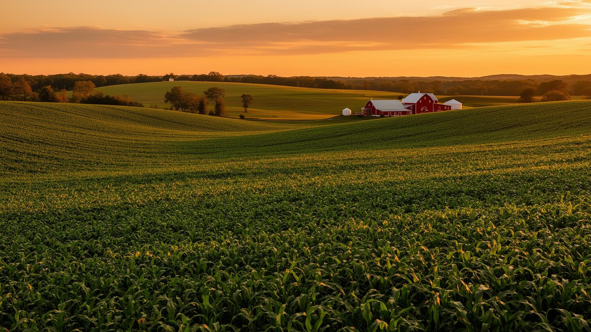 New Jersey farm at golden hour